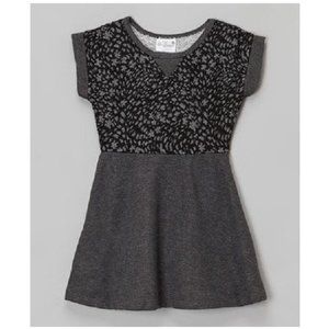 Hello Gorgeous Girl's Gray with Black Embroidered Dress size 8 9 10